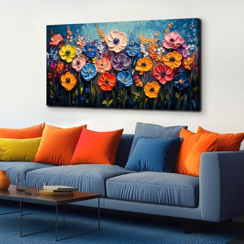 Flower Wall Decor for Bedroom Teen Girl Colorful Paintings for Wall - color: Colorful, size: 48"L x 24"W