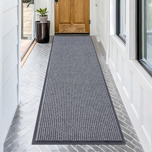 OLANLY Front Door Mat 71x23, Waterproof Heavy-Duty Indoor Outdoor Doormat - color: Grey, size: 71" X 23"