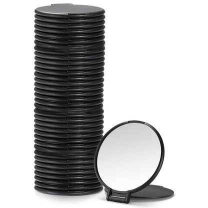 Qislee 36 Pack Compact Mirrors Bulk for Party Favors Purse Travel, Black - color: 36 Pcs-black