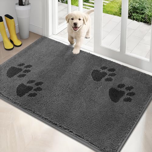PURRUGS Dirt Trapping Door Mat Indoor Entrance, 34" x 59", Grey - color: Grey, size: 34" X 59"