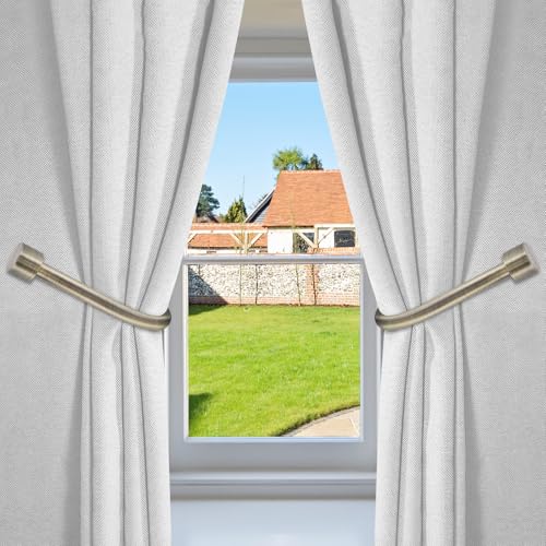 HIKMLK Curtain Holdbacks 2pcs, 100% Cast Iron Solid Heavy Duty Metal Curtain Tieback Hook Side Holders for Wall, Curtain Pull Backs for Drapes Window Home Decoration（Antique Brass ） - color: Antique Brass