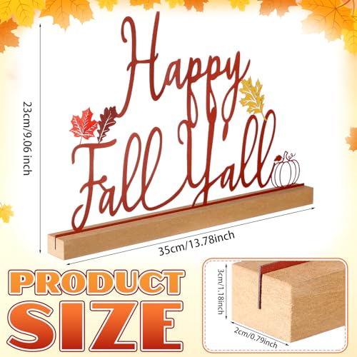 Yaocom Happy Fall Sign Autumn Table Centerpiece Metal Letter Decor 13.78" - style: Fall