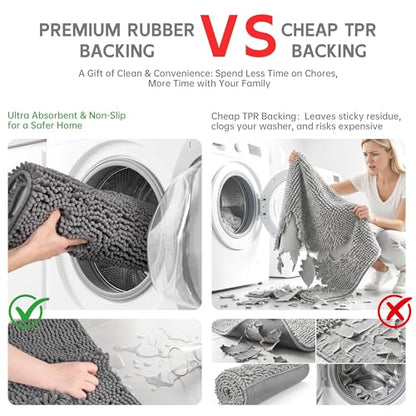 Amyracel Bathroom Rugs Mat 36x48, Thick Soft Quick Dry Absorbent - color: Grey, size: 36" x 48"