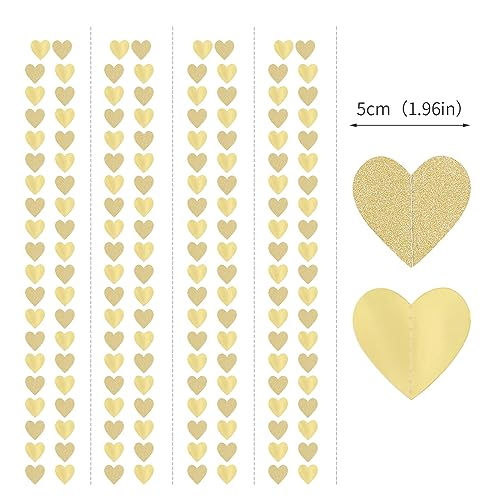 Glitter Champagne-Gold Engagement Party-Decorations Heart-Garland - 52ft Hanging Streamers Banner,Anniversary Wedding Bachelorette Bridal Shower Birthday Christmas housewarming Backdrop Decor Burgleda - color: Glitter Champagne Gold Heart