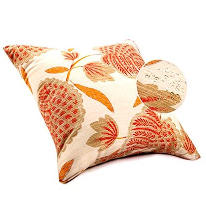 JMGBird Orange Outdoor Pillows 18x18 Throw Pillows with Inserts Included - color: White With Orange