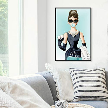The Oliver Gal Artist Co. Abstract Wall Art Canvas - size: 30"L x 20"W, style: Black Frame