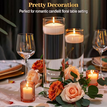 TBWIND 12pcs 12 Inch Clear Glass Cylinder Vases for Centerpieces - size: 12 Pack 12 Inch - Clear