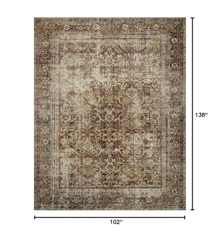 Loloi Magnolia Home Sinclair Rust/Lagoon 8'-6" x 11'-6" Area Rug - color: Rust / Lagoon, size: 8'6" x 11'6" (Rectangular)