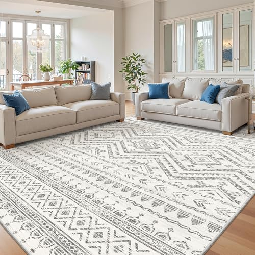 Miukiki 8x10 Area Rug for Living Room, Washable Soft Non Slip Rug Grey - color: Grey, size: 7' x 10' (Rectangular)