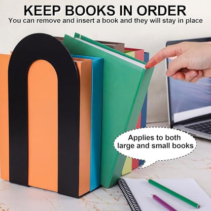 Chunful 6 Pcs Black Metal BookEnds Shelves, 9.5 x 7.75 x 4.75 in - color: Black, size: 9.5 x 7.75 x 4.75 in