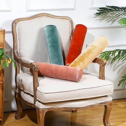 Qinyoung 4 Pcs 4 Pcs Velvet Round Pillow Covers, Only Case, Multicolor - color: Multicolor