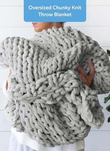 Linen Market Beddings Oversized Chunky Knit Throw Blanket Acrylic Hypoallergenic - 47'' x 59'' Cozy Home Accent for Snuggling, Lounging, and Stylish Décor (Light Gray) - color: Light Gray
