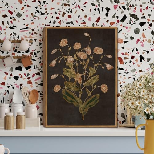 Moody Wildflower Canvas Wall Art 8x10 inch - color: Wild-Mum, size: 8"x10" Natural