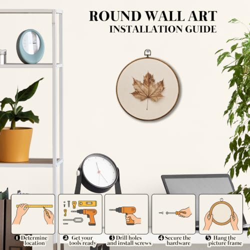 JUIOEIU Rustic Fall Maple Leaf Farmhouse Round Wall Decor 10x10in 989 - color: Maple leaves