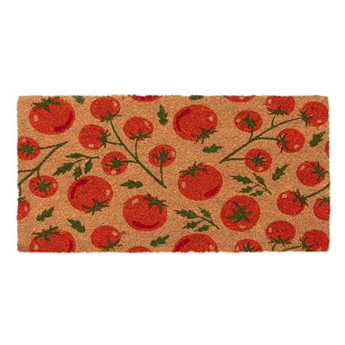 Creative Co-Op Tomato Print Coir Doormat - color: Tomatoes