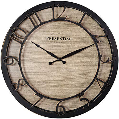 Presentime 13" Farmhouse Series Wall Clock - color: Oil Rubbed Bronze, size: 13 inch