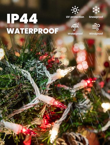 Red and Clear Christmas Lights,13FT 50 Count Mini String Lights - color: Red clear white wire, size: 50 count