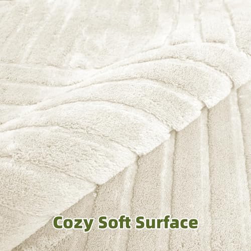 Beige Solid Area Rug 9x12 Large Washable Soft Rugs for Living Room - color: Light Beige, size: 9' x 12' (Rectangular)