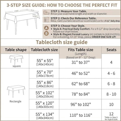 Square Linen Tablecloth Classic Vine Spillproof Cloth, 55x55 Inch - color: Beige Bx, size: 55"x55"fits 4 seats (table length 31"-37")