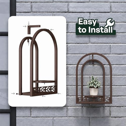 3 Pack Wall Plant Stands, Indoor Plant Holders Apartment, Coffee - color: 3 Pack Coffee