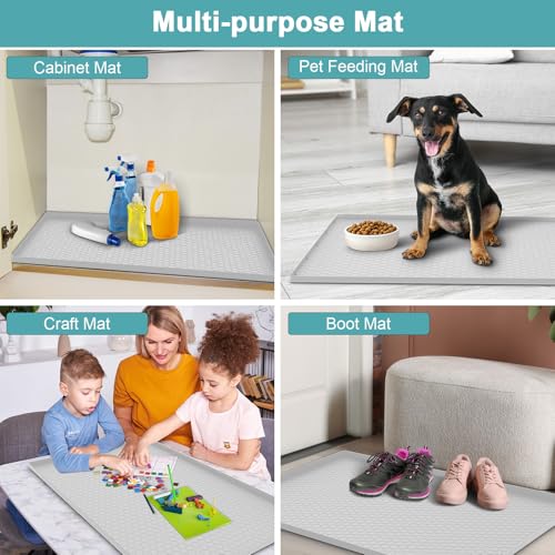 Under The Sink Mat Waterproof, Under Kitchen Sink Mat Light Gray, 34" x 22" - color: Light Gray, size: 34" x 22"