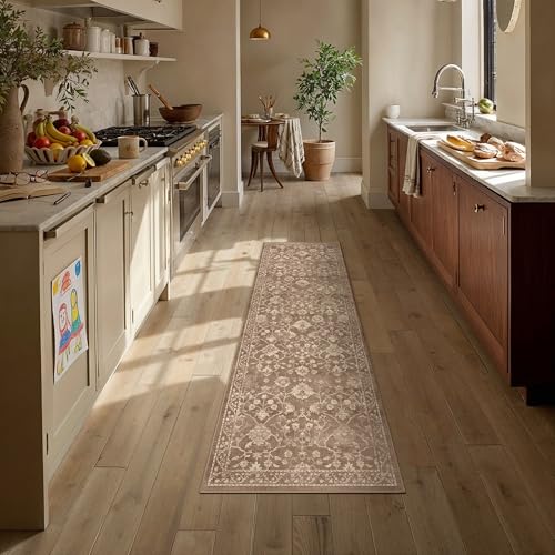 HUGEAR 2x6 Brown Neutral Runner Rugs Washable Rug Carpet - color: Brown, size: 2' x 6' (Runner)