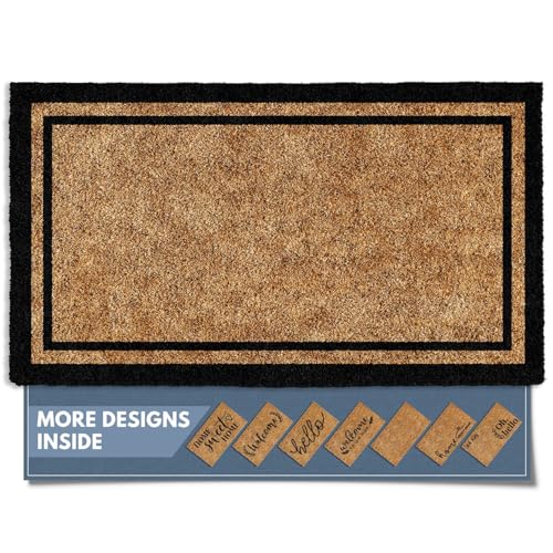 Barnyard Designs Front Door Welcome Mat (Border, 30x17) | Printed Polyester Outdoor Rug with Non-Slip Backing; Farmhouse Doormat for Patio, Garage, or Entrance; Fits Outside Entryway - color: Border, size: 30 x 17 inches
