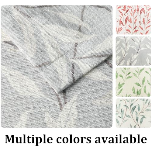 VOGOL Leaf Pattern Valance, Faux Linen Window Topper, 60x14, Gray - color: Grey, size: 60"W x 14"L (Pack of 1)