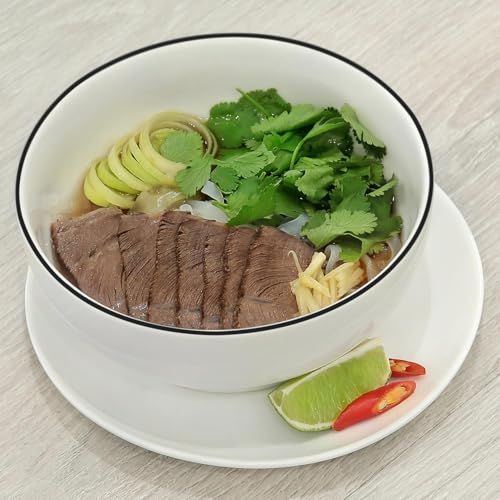 40 oz Soup Bowls, Ramen Bowls, Pho Bowls Set of 4, 7 Inch Rimmed Off White Ceramic Bowls - size: 7 inch 40 oz (Black Rim)