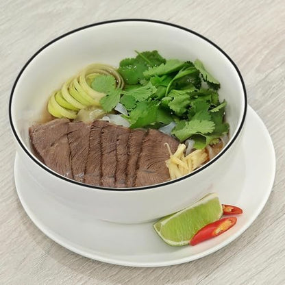 40 oz Soup Bowls, Ramen Bowls, Pho Bowls Set of 4, 7 Inch Rimmed Off White Ceramic Bowls - size: 7 inch 40 oz (Black Rim)