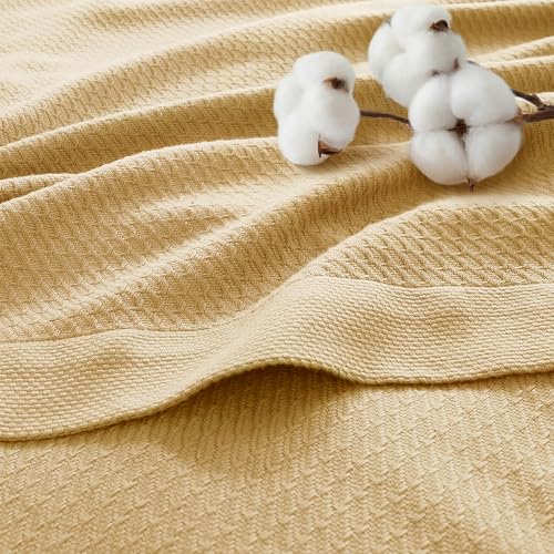 Madison Park 100% Egyptian Cotton Summer Blanket Full Queen Size Mustard - color: Mustard, size: Full/Queen