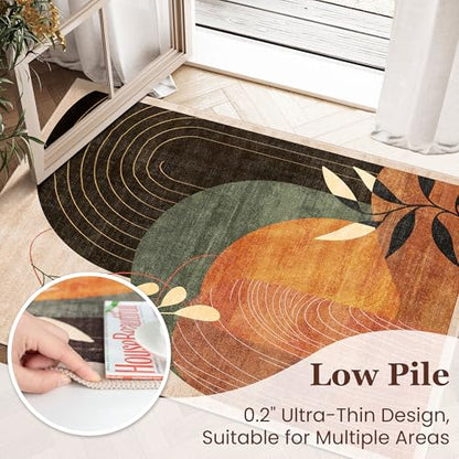 MUJOO Washable Runner Rug 2x6 Area Rug Non Slip Mid Century Modern - color: Terracotta（modern）, size: 2' x 6' (Rectangular)
