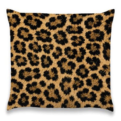 Leopard Print Pillow Cover Tan Black Animal Pattern Decor 18x18 - color: Tan Leopard Print