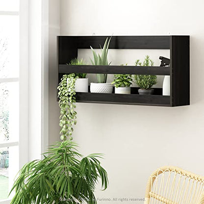 Furinno HERMITE Floating Nursery Book Shelves for Wall, Espresso - color: Espresso, size: Rectangle, Set of 1