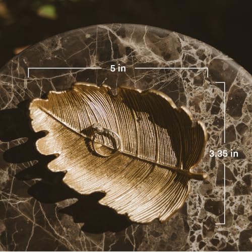 Sweet Water Decor Leaf Jewelry Dish, Gold Resin Accessory & Trinket Tray - style: Elm Leaf