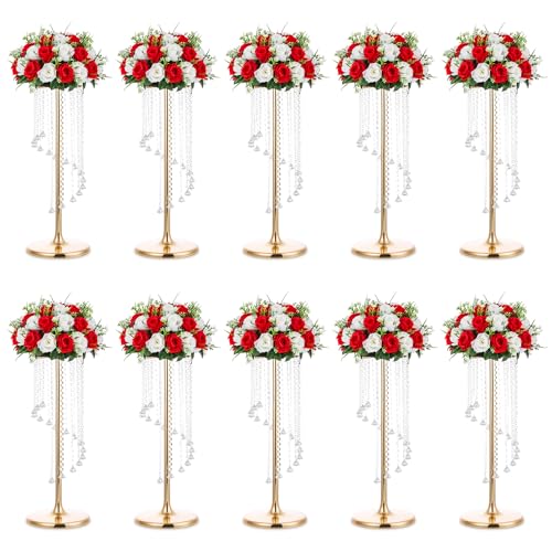 NUPTIO Tall Centerpiece for Table, Gold, 27.6", 10 Pcs - color: Gold, size: 10 Pcs 27.6 in