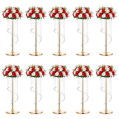 NUPTIO Tall Centerpiece for Table, Gold, 27.6", 10 Pcs - color: Gold, size: 10 Pcs 27.6 in