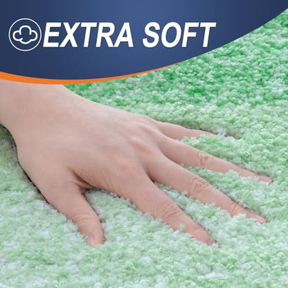 OLANLY Small Bathroom Rugs 24x16, Extra Soft Absorbent Microfiber Bath Rugs - color: Green, size: 24" X 16"