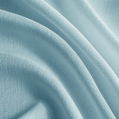 Melodieux Blue Semi Sheer Curtain Valance for Kitchen Cafe Small Windows Linen Look Rod Pocket, 52 by 18 Inch, 1 Panel - color: Blue, size: 52"W x 18"L (Pack of 1)