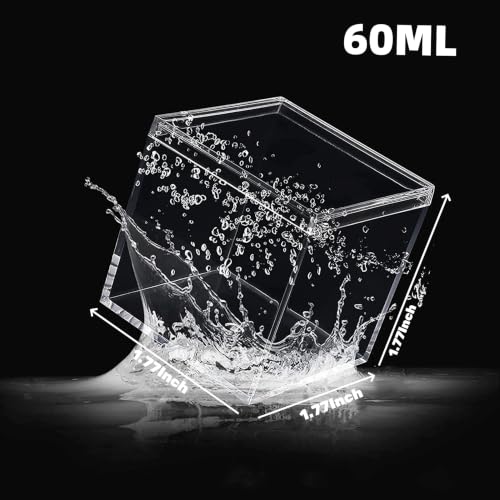 KissYou Small Acrylic Box 1.77 x 1.77 x 1.77 Inch 2 Pack Candy Box with Lid - size: 1.77 x 1.77 x 1.77 Inch
