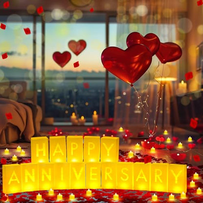 Aurelema 6088 Pcs Happy Anniversary Light up Letters Sign Sets - style: Happy Anniversary