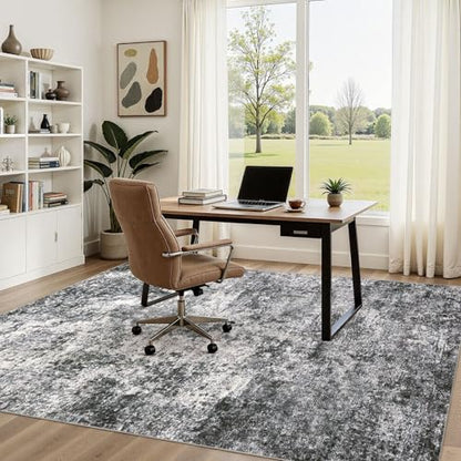 DMOYEST Area Rug Living Room Rugs 5x7 Washable Abstract Grey Carpet - color: Grey, size: 5' x 7' (Rectangular)