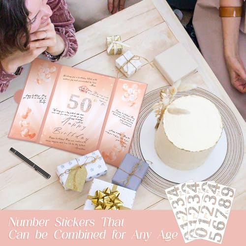 Rose Gold Birthday Party Decorations 18"x12" Guest Sign in Book Alternative - color: Rose Gold