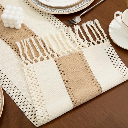 Boho Brown Table Runner, 12x108 Inches - color: Brown, size: 12" x 108"