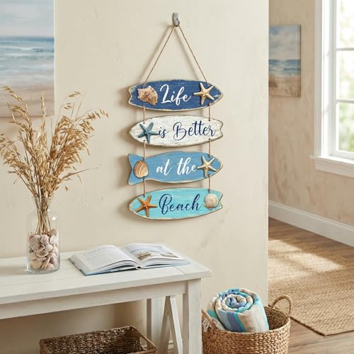 Wall Art Decor, Wooden, for Kitchen Dining Room, Beach Coastal - style: Coastal