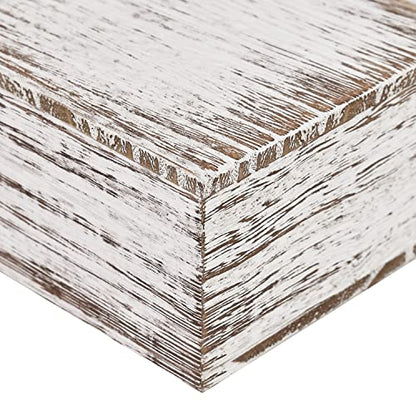 MOOCA Wooden Display Risers Set - 3 Different Height Stands, Antique White - color: Antique White