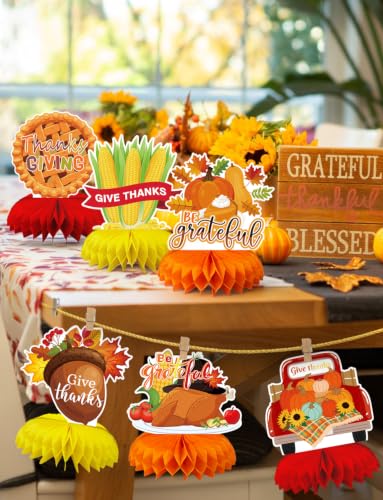Thanksgiving Table Decorations, Fall Harvest Honeycomb Centerpieces - style: Thanksgiving