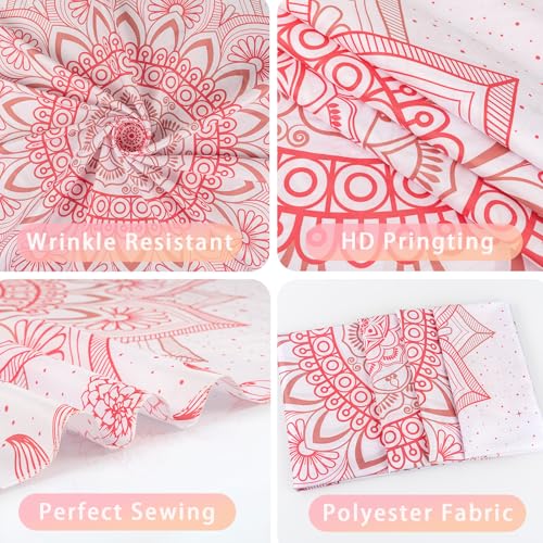 Apdidl Pink Boho Wall Tapestry for Bedroom,Mandala Bohemian Tapestries Girl - color: Boho Pink Tapestry, size: 60"L x 51"W