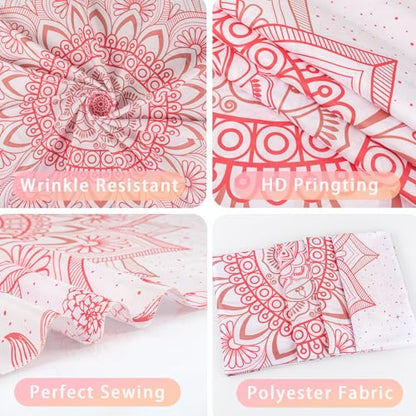Apdidl Pink Boho Wall Tapestry for Bedroom,Mandala Bohemian Tapestries Girl - color: Boho Pink Tapestry, size: 60"L x 51"W