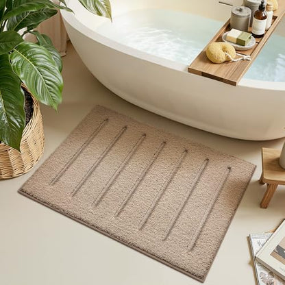 LUMI Ultra Soft Bathroom Rugs Absorbent, Non Slip Bath Mat 20x32, Beige - color: Beige, size: 20" X 32"